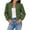 Army green, variant on Long Sleeved Women Button Down Casual Crop Coat Bomber Jacket