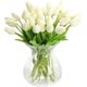 thumbnail image 1 of JYOHEY Flores Falsas Ramo Artificial Tulipanes Flores Decorativas Artificiales Toque Real Para El Hogar Jardín Boda Fiesta Comunión Decoración Tulipanes Artificiales 12 Piezas (Blanco Amarillo) Vhermosa HFP-0294-2, 1 of 7