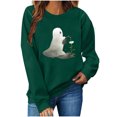 thumbnail image 6 of Plus Size Halloween T Shirts for Women Funny Cute Long Sleeve Graphic Tees Casual Loose Pullover Tops Fall Clothes Black, L, 6 of 6