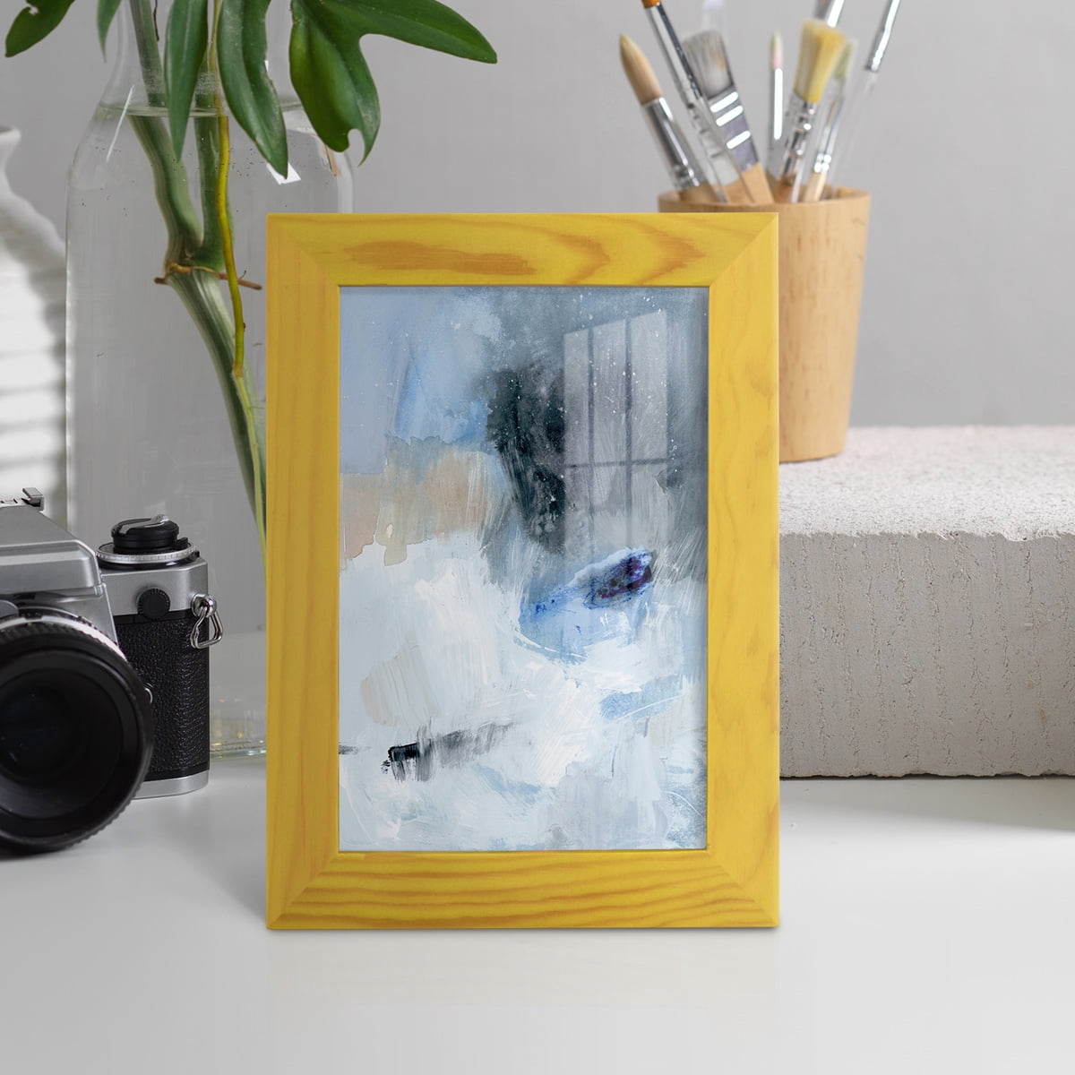 Welle II - Framed Print w/glass - Sunflower Yellow