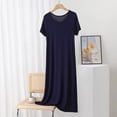 thumbnail image 2 of LIaqionyy Nightgowns for Womens Short Sleeve Sleepshirt Crew Neck Nightshirt Soft Sleepwear Nightshirts, 2 of 5