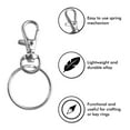 thumbnail image 5 of 50 Pack Metal Swivel Lobster Claw Clasp Lanyard Snap Hook 1.25” x 0.5” with 50 Key Rings - Jewelry Findings Or Sewing Projects, 5 of 7