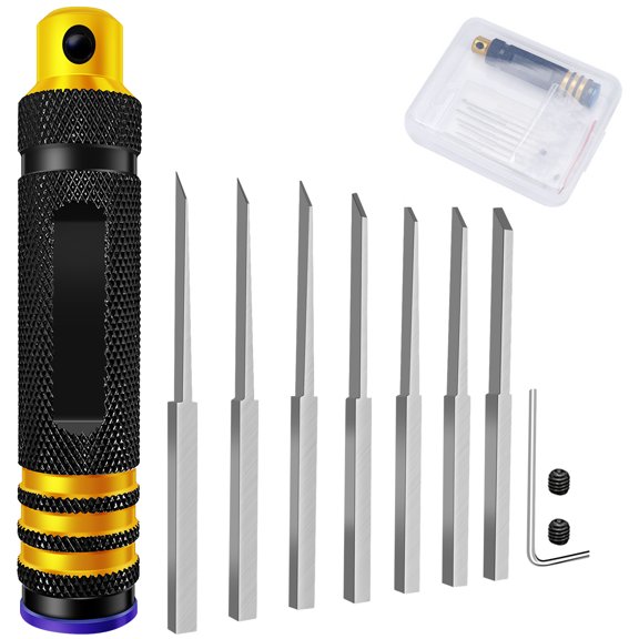 Precision Knife Hobby Cutting Tool 0.1/0.2/0.4/0.6/0.8/1.0/2.0mm Blades for Carving Engraving Cutting Building Making DIY Tools (1 Set )