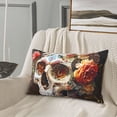 thumbnail image 5 of Naloa Rose Floral Skull Pillowcase, Throw Pillowcase, Wrinkle-Free, Stain-Resistant with Hidden Zipper for Bedroom Sofa-16"x24", 5 of 6