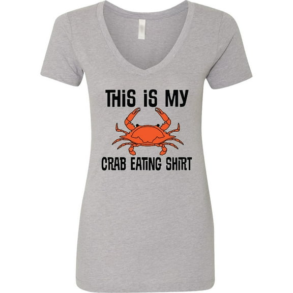 Inktastic This is My Crab Eating Shirt Women's V-Neck T-Shirt