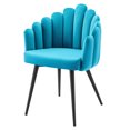 thumbnail image 1 of Side Dining Chair, Black Blue, Velvet, Modern Contemporary, Kitchen Room Cafe Bistro Restaurant Hospitality, 1 of 9