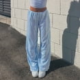 thumbnail image 2 of Rutainlusire Womens Trendy Fashion Shiny Sequin Loose Pants 2025 Womens Fashion Solid Sequin Rawstring Casual Elastic Waist Long Pants, 2 of 5