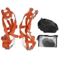 thumbnail image 1 of 1 par/juego de pinzas para zapatos de escalada en hielo para exteriores, 18 dientes, con bolsa portátil impermeable, color naranja L (41-46), 1 of 5