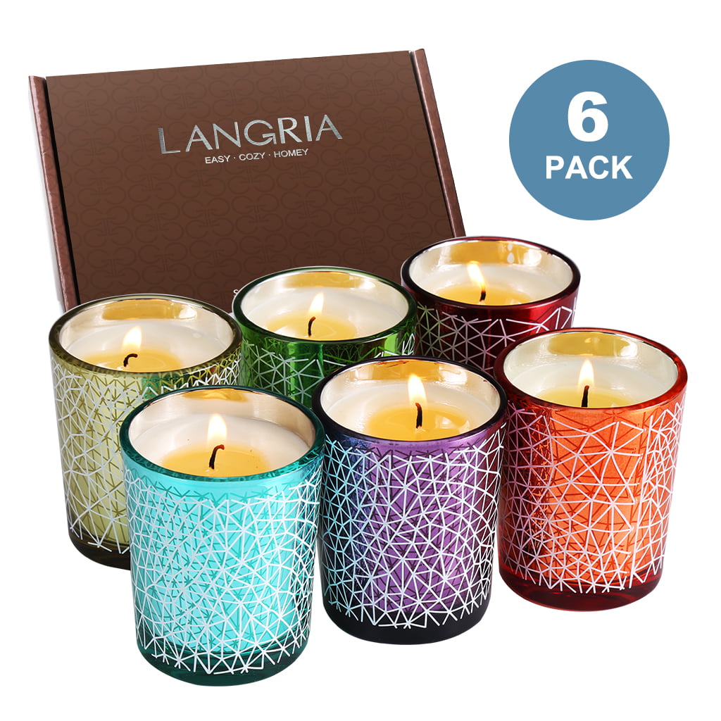 6 Natural Soy Wax Aromatherapy Candle with Essential Oil Scented Candles Set 