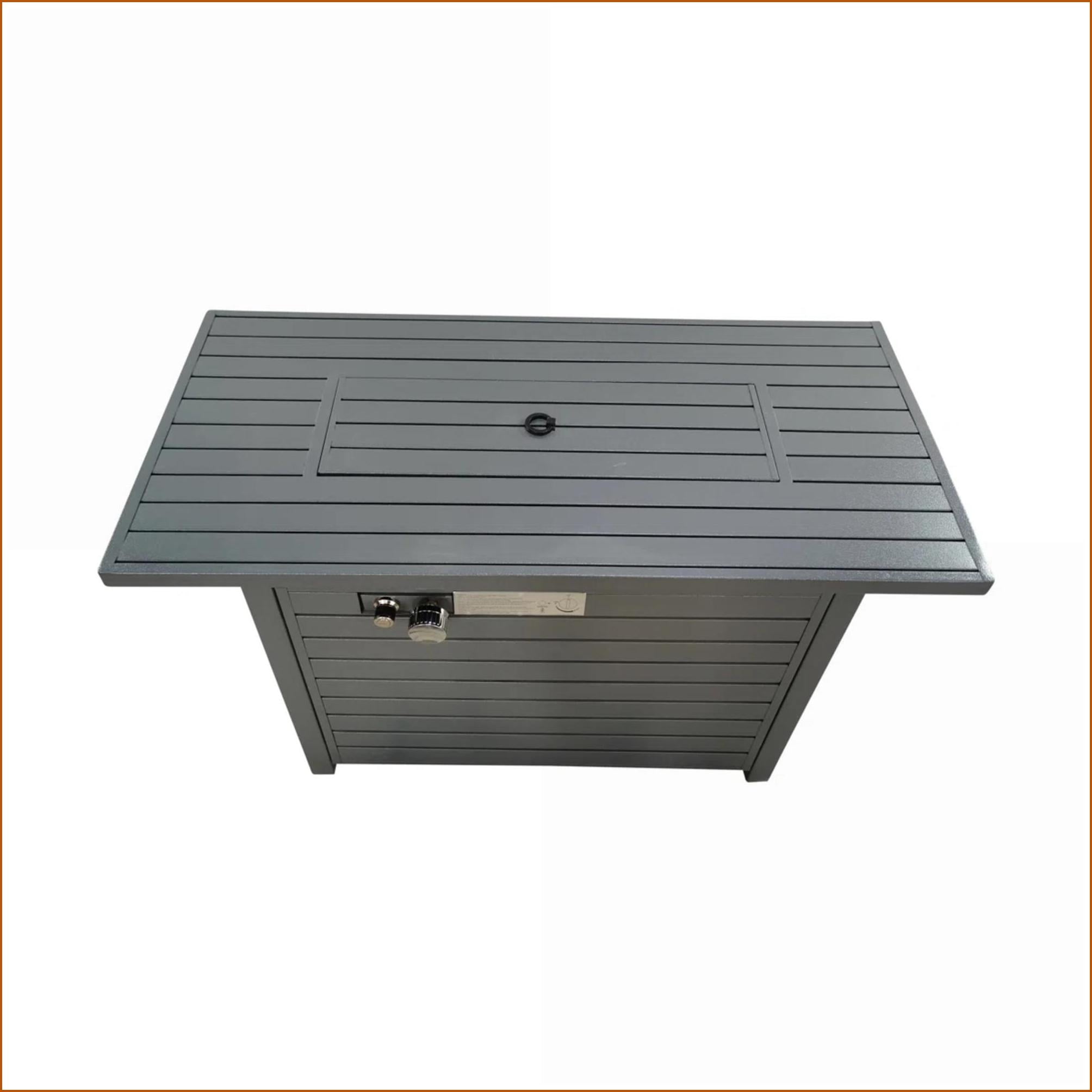 Outdoor Stoves | Estufas al Aire Libre | 42" Modern Off-White Fire Pit Table | For Patio Backyard | Steel