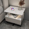 thumbnail image 1 of All Solid Wood Luxury Smart Nightstands Simple Modern Bedside Cabinet Rock Panel Wireless Charging Password Lock Furniture WKNS My Lux Decor Round, 1 of 26