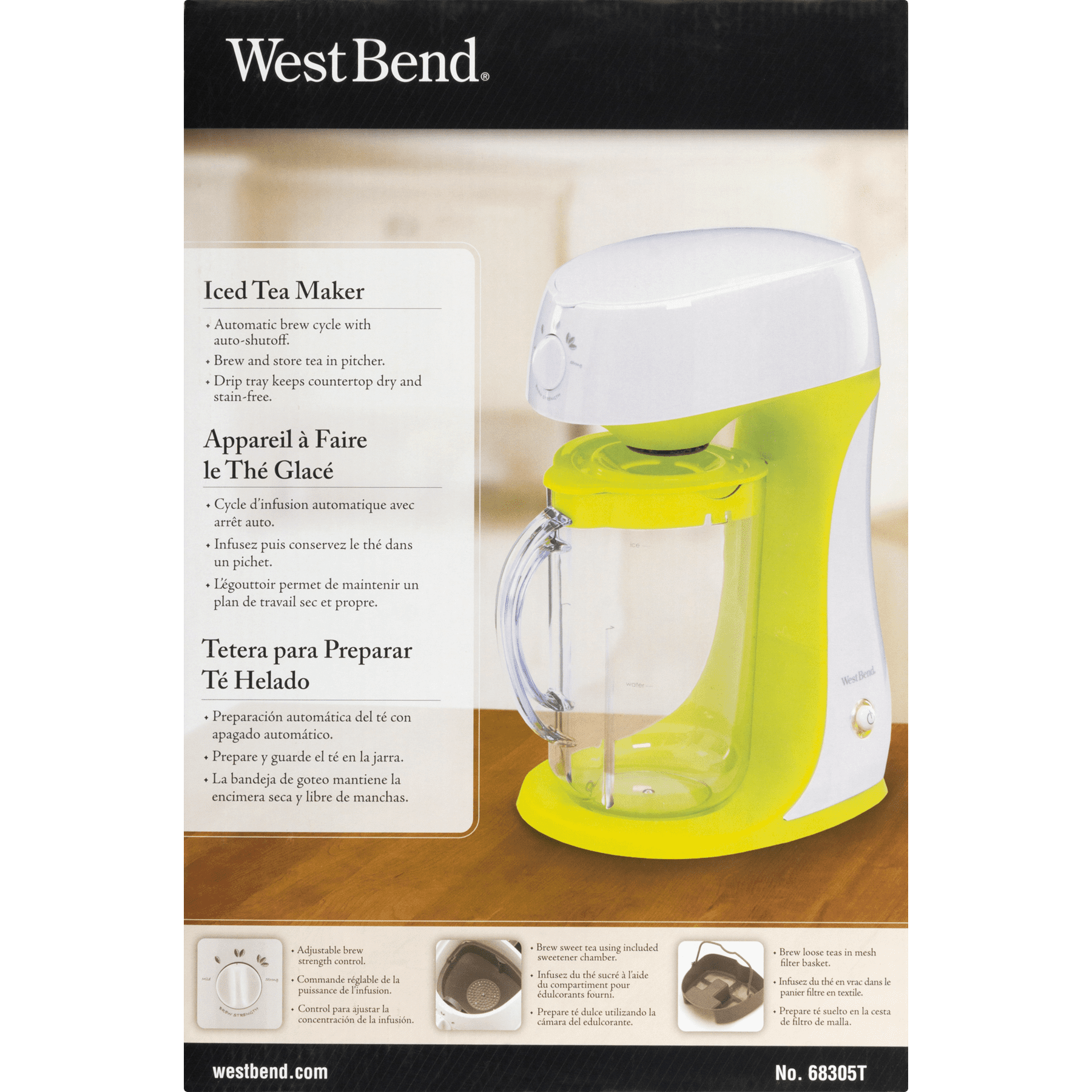West Bend Iced Tea Maker 6050 Replacement Pitcher With Lid Only 