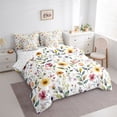 thumbnail image 3 of Manfei Teens Colorful Flowers Girl 7-Piece Bedding Comforter Set,Botanical Plants King Bedding Sets,Spring Graden Ultra Soft Bed Sheets,Microfiber Bedroom Decor, 3 of 8