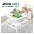 2-in-1 Kids Activity & Building Block Table with Storage, Detachable ...