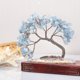 thumbnail image 1 of Árbol de dinero de cristal coloreado hecho a mano para la buena suerte, salud y riqueza, figura de bonsái en losa de ágata natural, 1 of 3