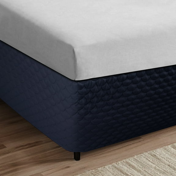 Bed Skirt with Spilt Corner 15 Inch Drop, Polyester Blended Quilted Bed Wrap,Modern Dust Ruffle, Anti-Wrinkle & Fade Resistant, Dust Proof for Bedroom