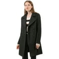 thumbnail image 2 of Unique Bargains Manteau Mi-Long à Double Boutonnage à Col Cranté pour Femmes, 2 of 7
