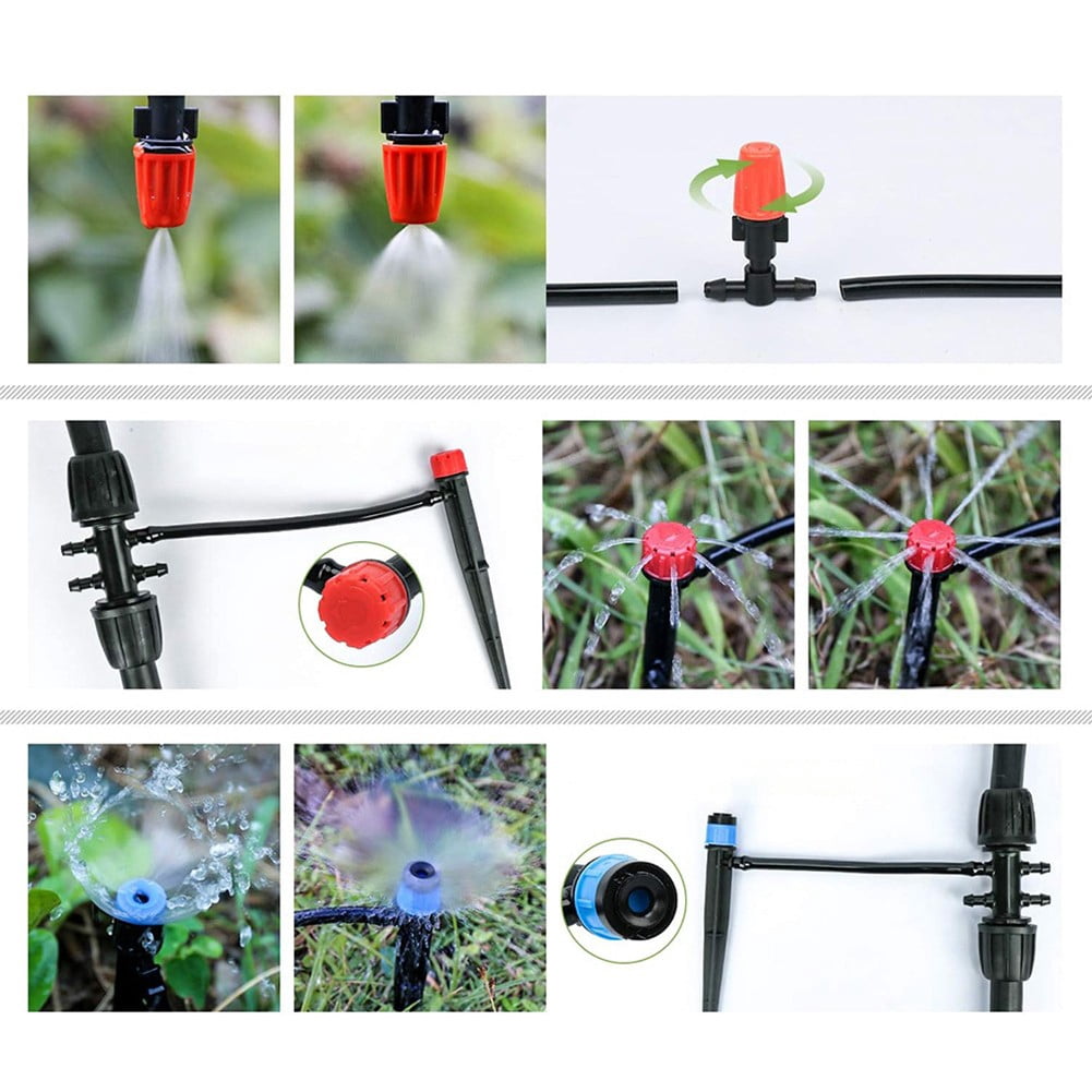 RichLink Irrigation System Greenhouse Watering Systems 1/4in Diy Auto Drip Irrigation Kit,30m