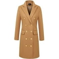 thumbnail image 4 of FUNING  Womens Fall Winter Wool Coats Double Breasted Midi Peacoat Trench Coats, 4 of 7