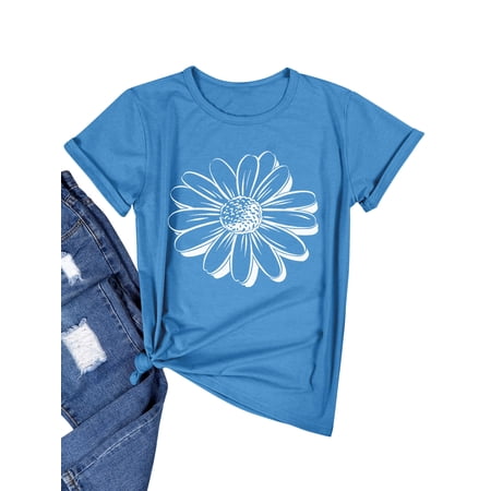 Women Flower Graphic Printed T-Shirt