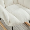 thumbnail image 6 of Accent Chair with High Backrest and Armrests,Glider Rocking Chair with Metal Frame,Teddy Fabric Tufted Upholstered Chair with Polyester Seat Cushion,for Living Room,300lbs Capacity,Ivory, 6 of 7