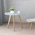 thumbnail image 5 of Outdoor Round Small Fitted Tablecloth with Elastic Light Blue Floral Fitted Tablecloth Spandex Stretchy Fabric Coffee Table Cover for Party Wrinkle Free Non Slip Elegant Tulip, 5 of 6