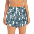 thumbnail image 2 of Goofa Forest Rabbit Printed Women 2 in 1 Running Shorts,Quick Dry Athletic Workout Shorts,High Waisted Athletic Shorts with Liner Pockets-Large, 2 of 9