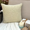 thumbnail image 3 of Ivory White Decorative&nbsp;Toss Pillows 16x16 inch (40x40 cm), Linen Throw Pillow Covers, Sea Creatures, Corals, Sea Weeds, Beaded, Beach Style Cushion Cover&nbsp;Home - Ivory Dreams, 3 of 9