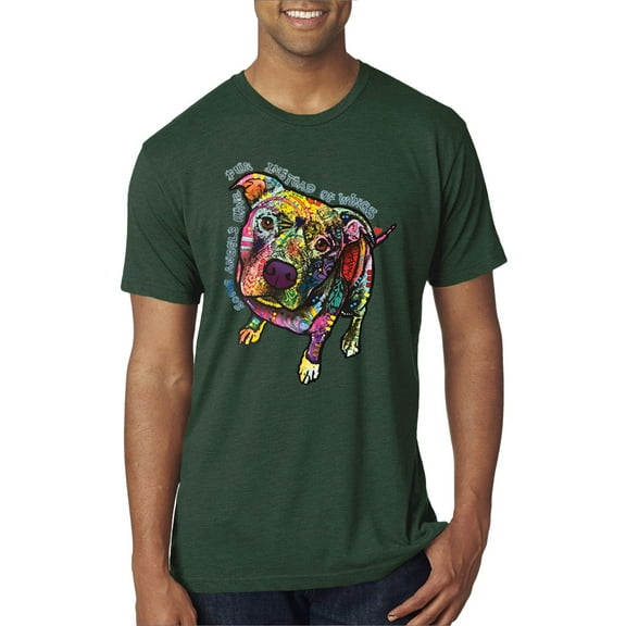 Dean Russo Some Angels Dog Lover Mens Premium Tri Blend T-Shirt, Forest Green, Large