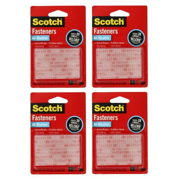 3M Scotch All-Weather EZPass iPass Fastlane Toll Fasteners, 8 Sets of 1 Inch x 3 Inches Strips, Clear (RFD7090)