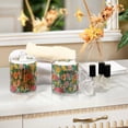 thumbnail image 4 of Yayeee 4 Pack Qtip Holder Bathroom Cotton Swab Canister with Lid Clear Dispenser Set, Floral Pattern, 4 of 6