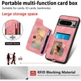 thumbnail image 3 of Phone Case for Google Pixel 8 Pro 5G Wallet Cover with Screen Protector Wrist Strap Lanyard RFID Credit Card Holder Ring Stand Cell Accessories Pixel8Pro Pixel8 XL Eight 8Pro Women Men Pink, 3 of 13