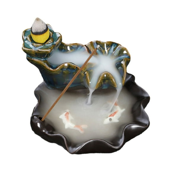 EGNMCR Room Decor, Home Decor, Home Decor Incense Waterfalls, Incense Cones Beautiful Scenery Backflow Insense Metal Incense Aromatherapy Ornament Home Yoga Decoration incense burner