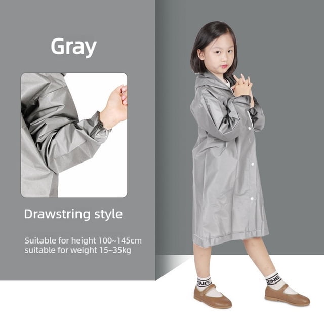 Typpkmm Reusable Eva Baby Bib, Impermeable Drool Protection, Adjustable Snap Closure, Gray-Kid