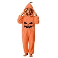 thumbnail image 4 of VIPOIN Kids Halloween Pumpkin Onesie Costume, Soft Fleece Hooded Jumpsuit with Cute Patch for Cosplay & Loungewear, 4 of 7
