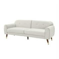thumbnail image 6 of 75" W Velvet Loveseat Sofa Bed, Mid Century Modern Decor Furniture, Button Tufted Upholstered Love Seat Couch with Wood Legs for Living Room Bedroom, Beige, 6 of 6