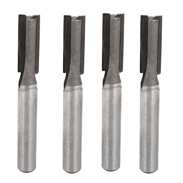 Fresadora de doble filo de 1/4" de vástago y 5/16" de diámetro de corte, 4 piezas