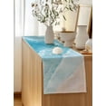 thumbnail image 5 of Table Runner 72 Inches Long for Kitchen Dining, Blue Coastal Wave Dresser Scarf Farmhouse, Dining Table Decorations for Wedding/Parties, Summer Modern Ocean Beach 18 x 72 In, 5 of 9
