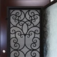 thumbnail image 3 of KaMic 72" x 80" Environment Damage Resistant Polyurethane Composite Exterior Entry House Front Door, Wrought Iron Door w/ Openable Tempered Rain Glass Window, Left-Hand Double Door Inward Swing Dark W, 3 of 16