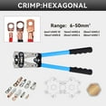 thumbnail image 3 of Cable de batería Crimping Tool HKS HX-50B con conector 10-1 AWG con accesorios, 3 of 6