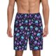 thumbnail image 1 of Balery purple Skull flower Pantalones cortos de pijama de punto de algodón para hombre con cinturilla y bolsillos-X-Large, 1 of 6