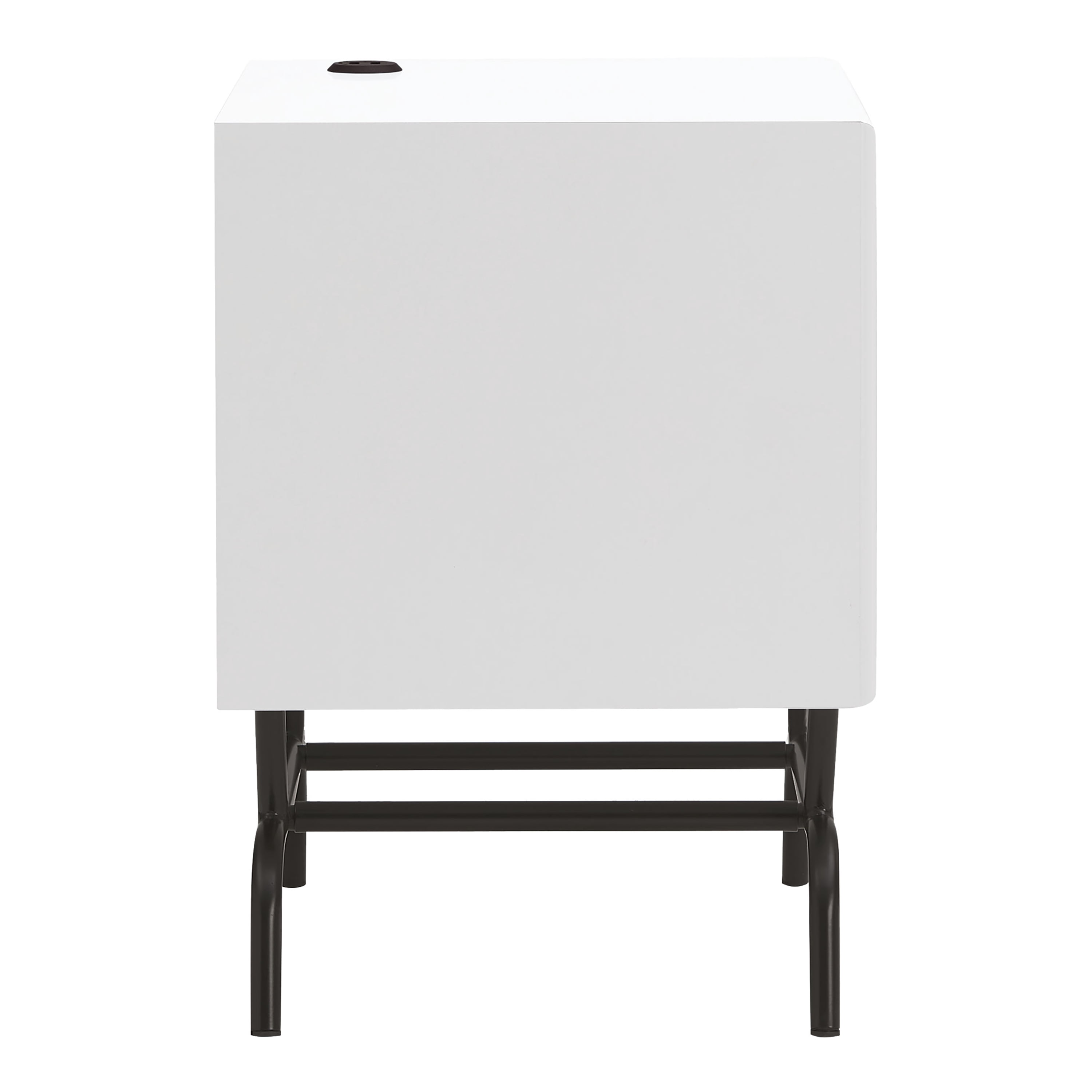Furniture of America Estee 1-Drawer Wood Indoor End Table with USB Port, White Pure