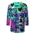thumbnail image 5 of T-Shirt Imprimé Mode pour Femme Aqestyerly à Manches 3/4 avec Col Rond et Manches Courtes, 5 of 5