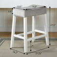 thumbnail image 3 of Roundhill Furniture Morovo Velvet Counter Height Stools Saddle Seats, Set of 2, Gray, 3 of 7