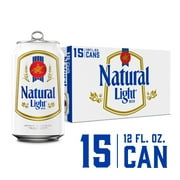 Natural Light Lager Domestic Beer 15 Pack 12 fl oz Aluminum Cans 4.2% ABV