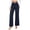 Navy, variant on Tisuna Stylish Trousers For Women Solid Color Zipper Botton Straight Leg Pants Fashion Comfortable Ladies Female All Season Wear Casual Pants Beige Size L