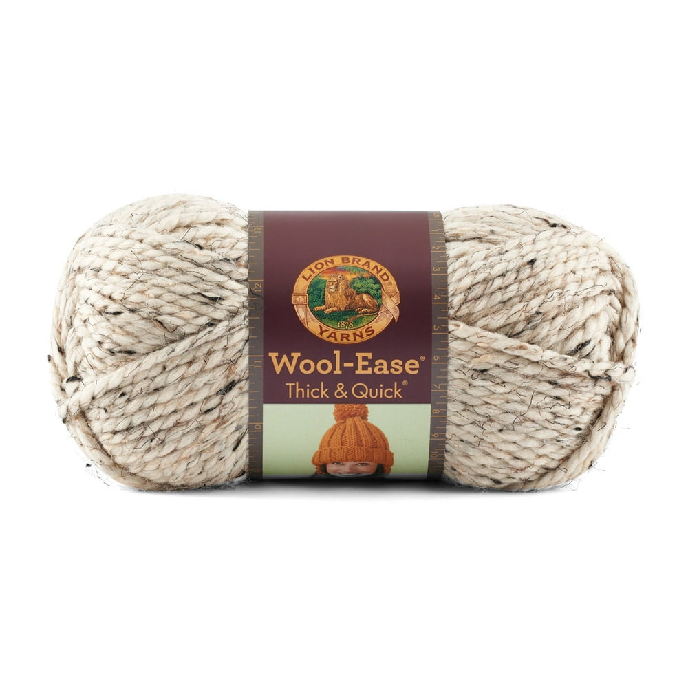 Lion Brand Yarns Wool Ease Thick & Quick Oatmeal Classic Yarn, 1 Each