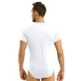 thumbnail image 3 of Oyolan sous-Vêtement en Coton à Manches Courtes pour Hommes String à Boutons Combinaison Blanc 4TG, 3 of 7