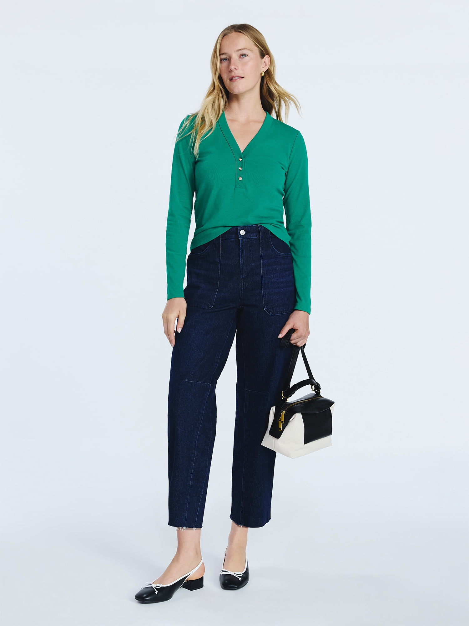 Free Assembly Women's Cropped Carpenter Barrel Jeans, 27" Inseam, Sizes 0-20