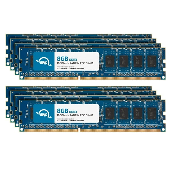OWC 64GB (8x8GB) DDR3L 1600 PC3L-12800 CL11 2Rx8 240-pin 1.35V ECC Unbuffered UDIMM Memory RAM Module Upgrade Kit for Select Desktops, Workstations, or Servers